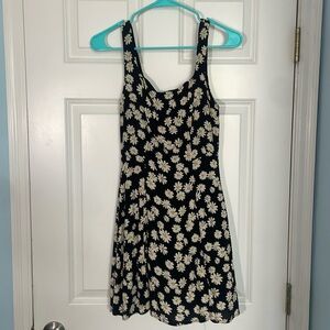 Black with flowers mini dress